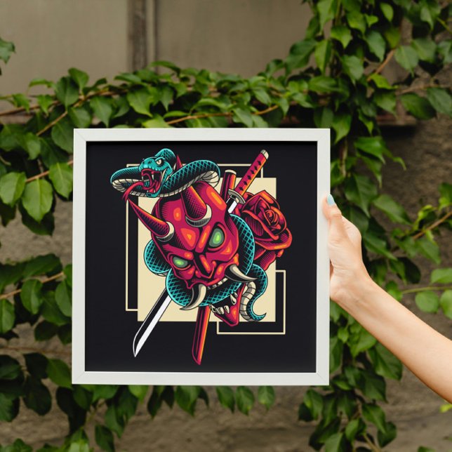 Demon's Embrace; Oni mask and Snake Poster (Creator Uploaded)