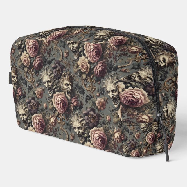 Demons of Delinquency – Gothic Floral Design Dopp Kit (Right Corner)