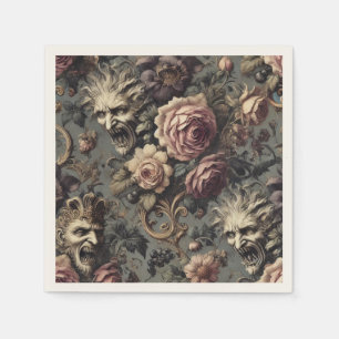 Demons of Delinquency – Gothic Floral Design Napkin
