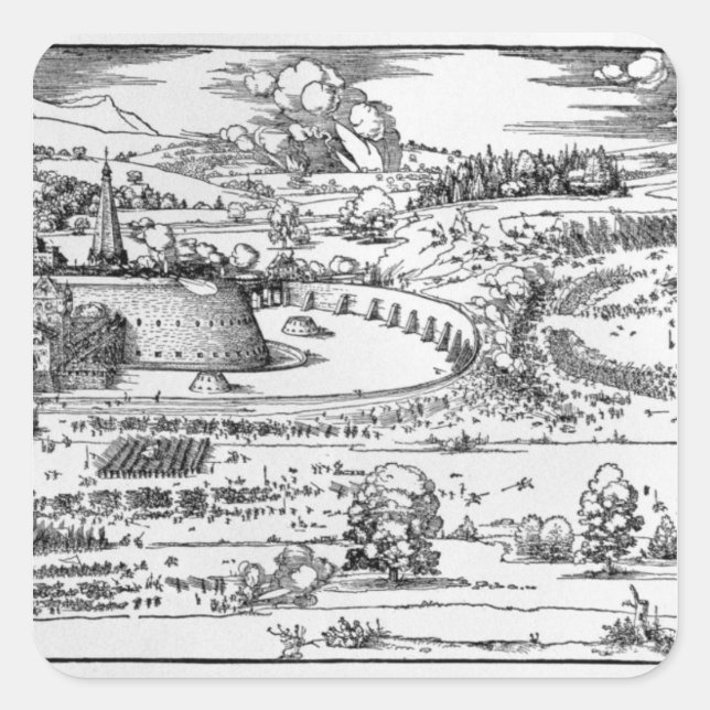 Demonstration of defensive measures square sticker (Front)