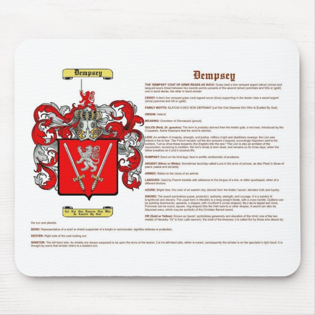 Dempsey (meaning) mouse pad (Front)