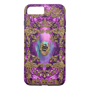 Dempsey Plum Elegant   Monogram Case-Mate iPhone Case
