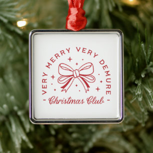 Demure Christmas coquette aesthetic Metal Tree Decoration