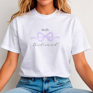 Demure Lilac Bow Bridesmaid Proposal T-Shirt