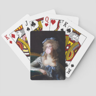 Demure with Pink Bubble Gum Playing Cards