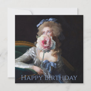 Demure with Pink Peony Happy Birthday Card