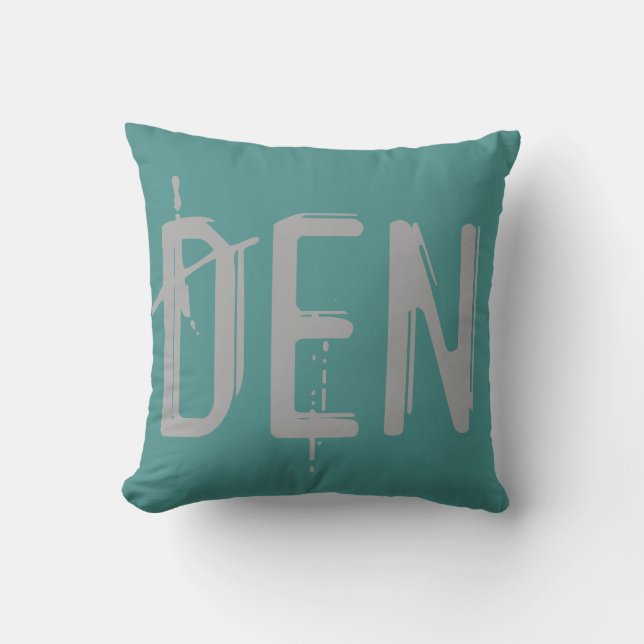 DEN Airport Grunge Typography Cushion (Front)