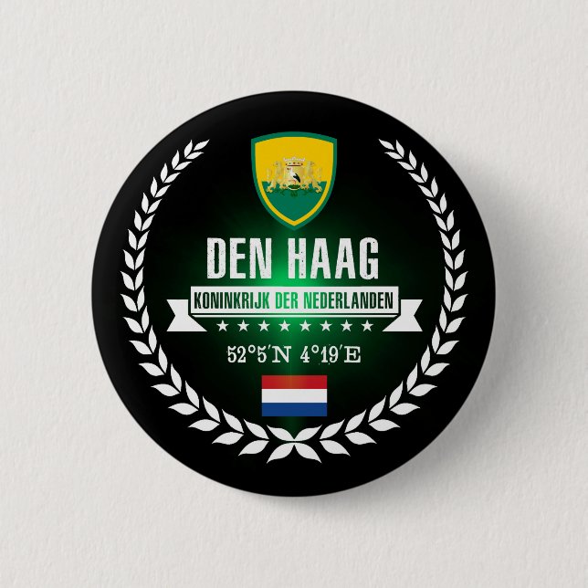 Den Haag 6 Cm Round Badge (Front)