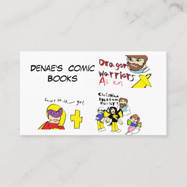 Denae comic books business card (Front)