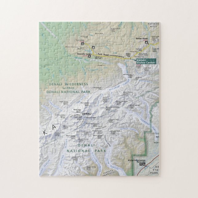 Denali (Alaska) map puzzle (Vertical)