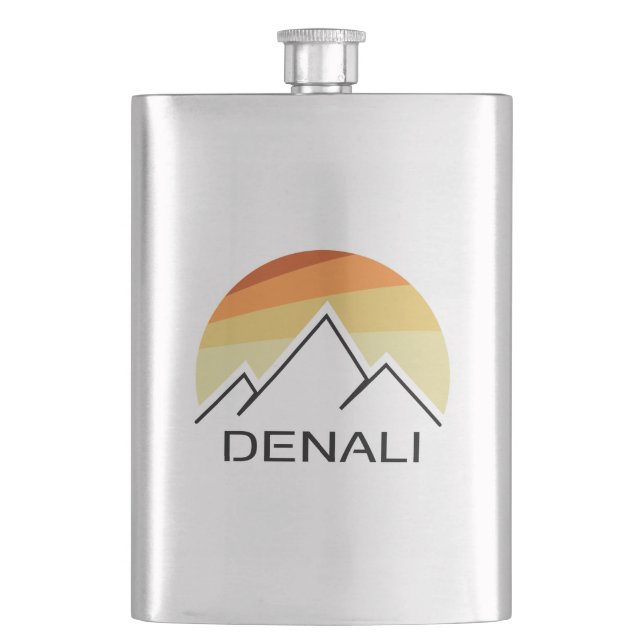 Denali Alaska Retro Hip Flask (Front)