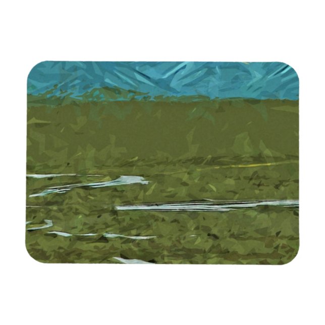 Denali Alaska Rivers Abstract Impressionism Magnet (Horizontal)