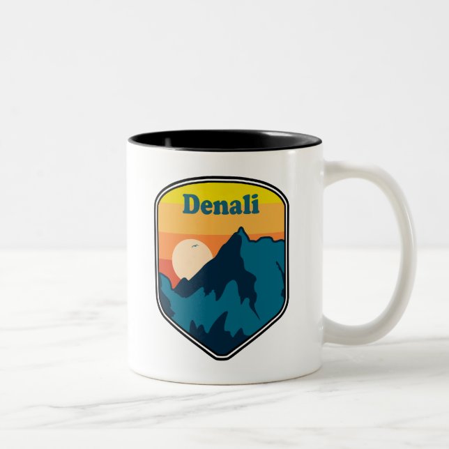 Denali Alaska Sunrise Two-Tone Coffee Mug (Right)
