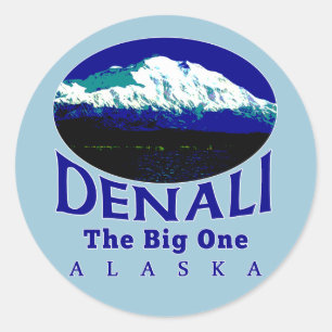 DENALI ALASKA THE BIG ONE CLASSIC ROUND STICKER