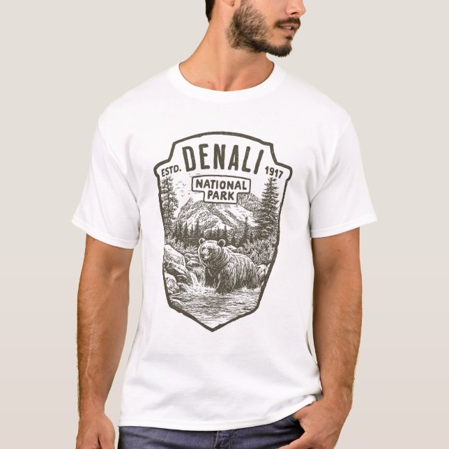 Denali Bear River National Park Alaska 1917 T-Shirt (Front)