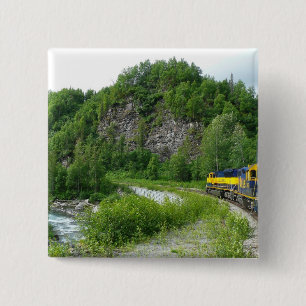 Denali Express Alaska Train Vacation Photography 15 Cm Square Badge
