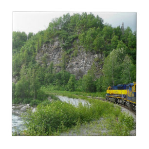 Denali Express Alaska Train Vacation Photography Tile