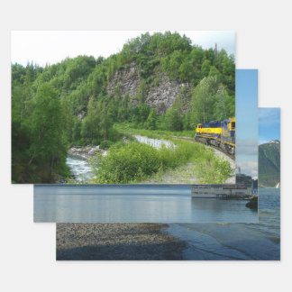 Denali Express Alaska Train Vacation Photography Wrapping Paper Sheet