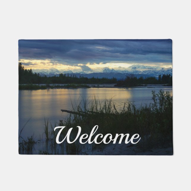 Denali Midnight Sunset Welcome Doormat (Front)