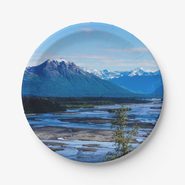 Denali Mountain Range Paper Plate (Front)