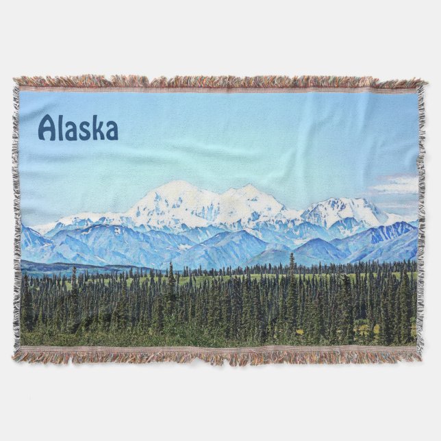 Denali (Mt. McKinley) Throw Blanket (Front)