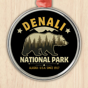 Denali National Park Alaska Forest Landscape Metal Tree Decoration