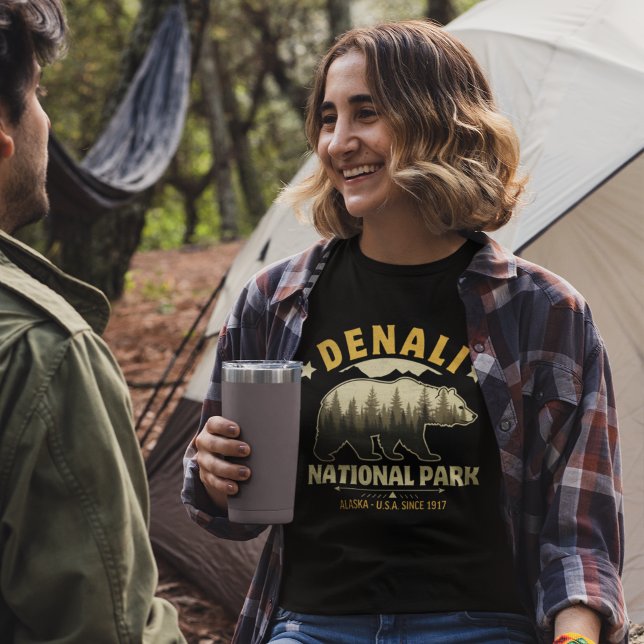 Denali National Park Alaska Forest Landscape Tri-Blend Shirt (Creator Uploaded)