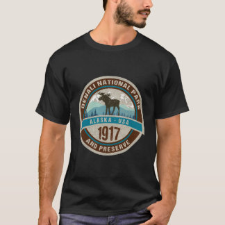 Denali National Park Alaska Moose Distressed T-Shirt