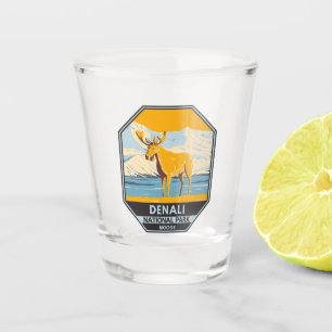 Denali National Park Alaska Moose Vintage Shot Glass