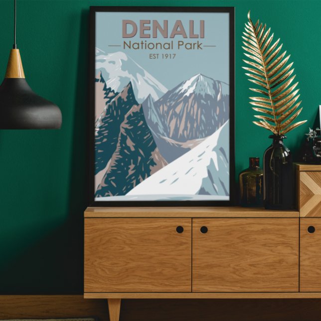 Denali National Park Alaska Mount Hunter Vintage Poster (Creator Uploaded)