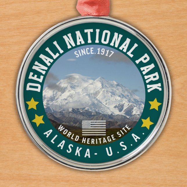 Denali National Park Alaska Since 1917 Metal Tree Decoration (Creator Uploaded)