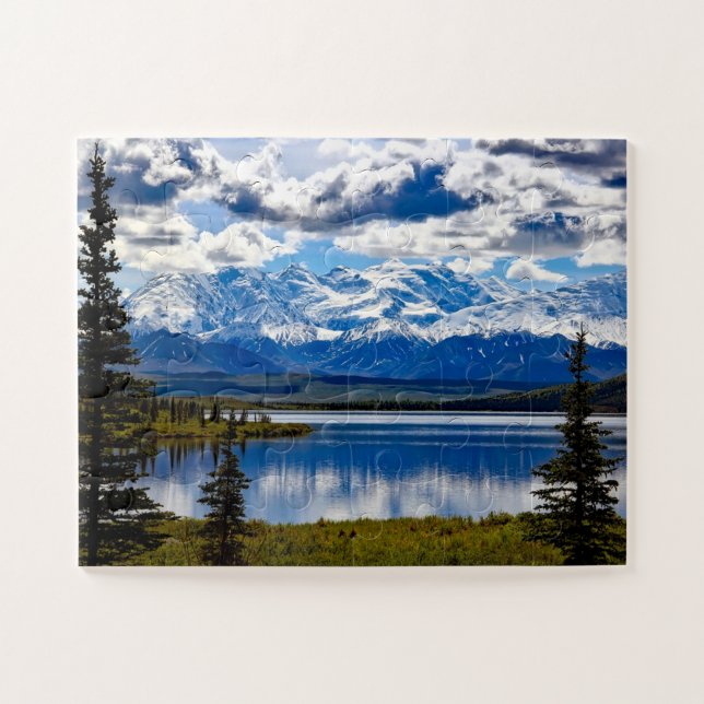Denali National Park Alaska Sky Clouds Mountains Jigsaw Puzzle (Horizontal)