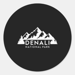 Denali National Park Alaska Souvenir Mountain Camp Classic Round Sticker