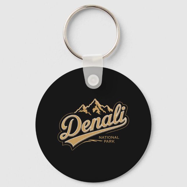 Denali National Park Alaska Souvenir Mountain Camp Key Ring (Front)