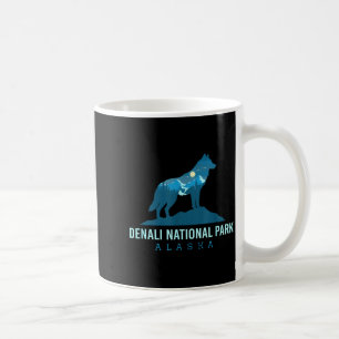 Denali national park alaska wolf mountain coffee mug