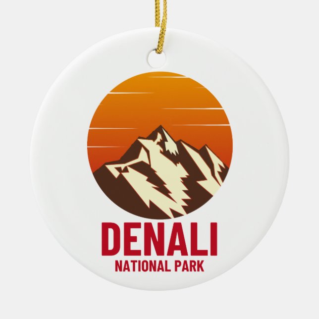 DENALI NATIONAL PARK CERAMIC TREE DECORATION (Front)