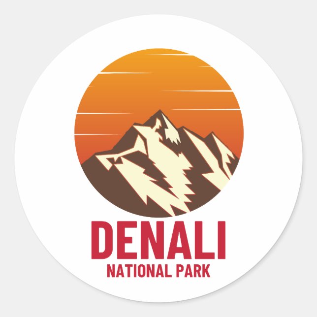 DENALI NATIONAL PARK CLASSIC ROUND STICKER (Front)