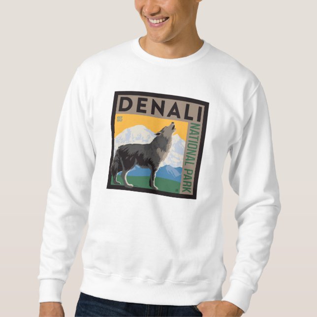 Denali National Park | Howling Wolf Sweatshirt (Front)