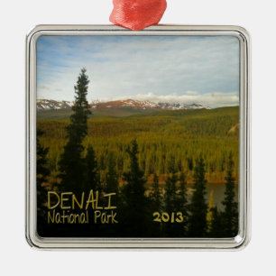 Denali National Park in Alaska Metal Tree Decoration