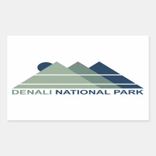 Denali National Park Mountain Sun Rectangular Sticker
