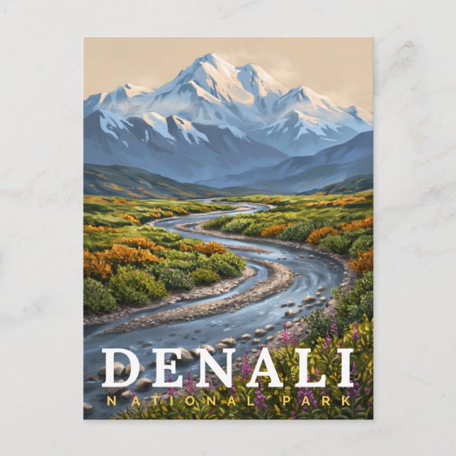 Denali National Park Mountain Wilderness Postcard (Front)