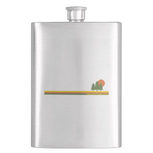 Denali National Park Pine Trees Sun Hip Flask