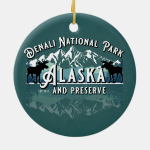 DENALI NATIONAL PARK & PRESERVE KEEPSAKE HOLIDAY CERAMIC TREE DECORATION