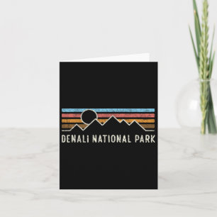 Denali National Park Retro Mountain Lines Camping Card