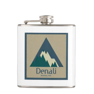 Denali National Park Rustic Hip Flask
