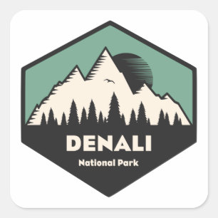 Denali National Park Square Sticker