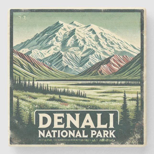 Denali National Park  Stone Coaster (Front)