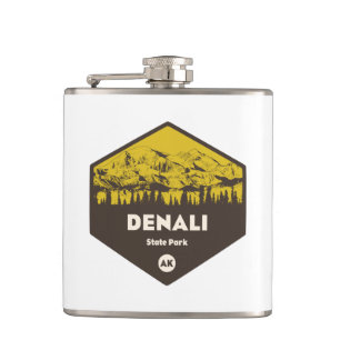 Denali State Park Alaska Hip Flask