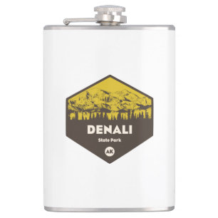 Denali State Park Alaska Hip Flask