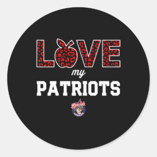 Denbigh Patriots Logo Love My Team Hs Classic Round Sticker